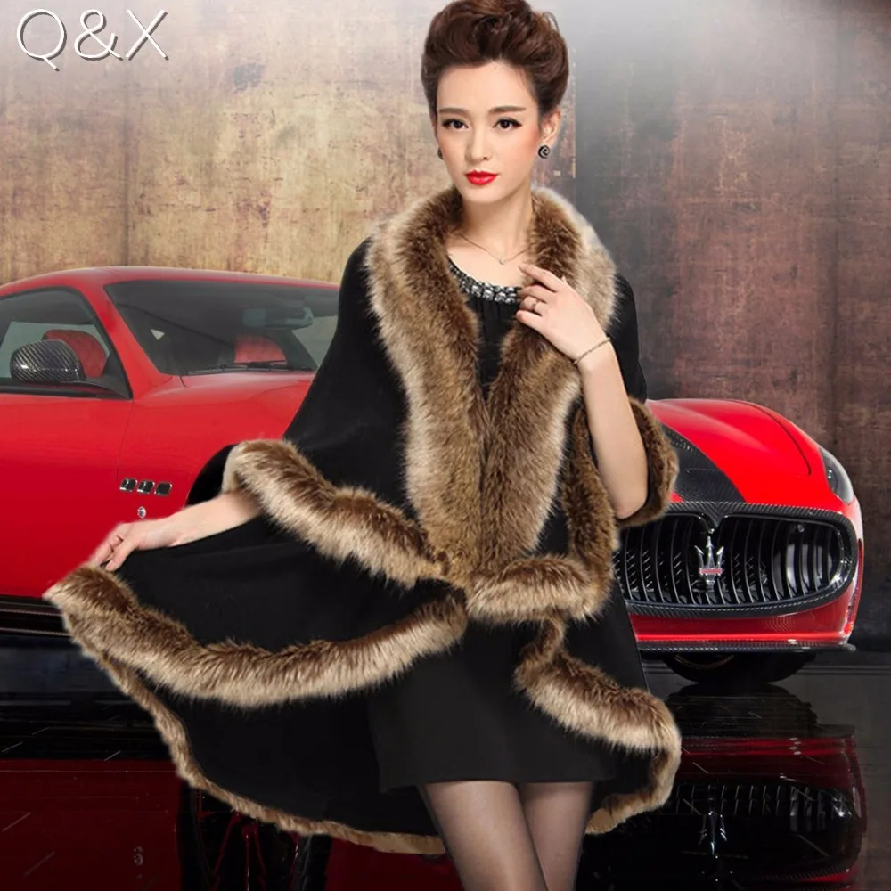 SC56 2017 Winter Warm Long Knitted 2 Layers Poncho Cape Oversize Cashmere Sweater Women Imitation Fur European Cardigan Coat
SC56 2017 Winter Warm Long Knitted 2 Layers Poncho Cape Oversize Cashmere Sweater Women Imitation Fur European Cardigan Coat