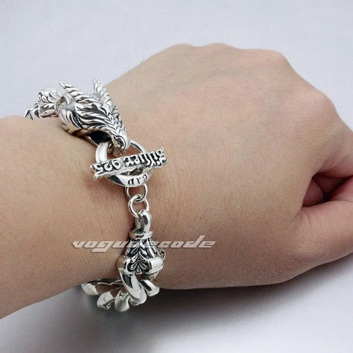 Shiny Fashion Solid 925 Sterling Silver Cool Men's Biker Handmade Dragon Bracelet 8F002 -- 7.8"~12.2"
Shiny Fashion Solid 925 Sterling Silver Cool Men's Biker Handmade Dragon Bracelet 8F002 -- 7.8"~12.2"