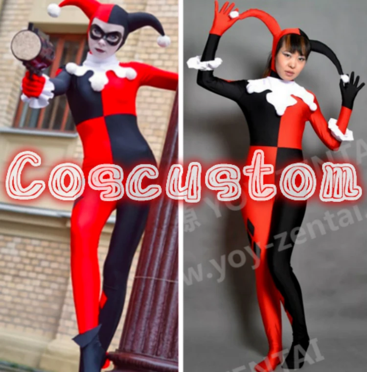 Coscustom High Quality Batman Harley Quinn Costume adult sexy women The Joker costume Spandex lycra Halloween Cosplay Costume
Coscustom High Quality Batman Harley Quinn Costume adult sexy women The Joker costume Spandex lycra Halloween Cosplay Costume