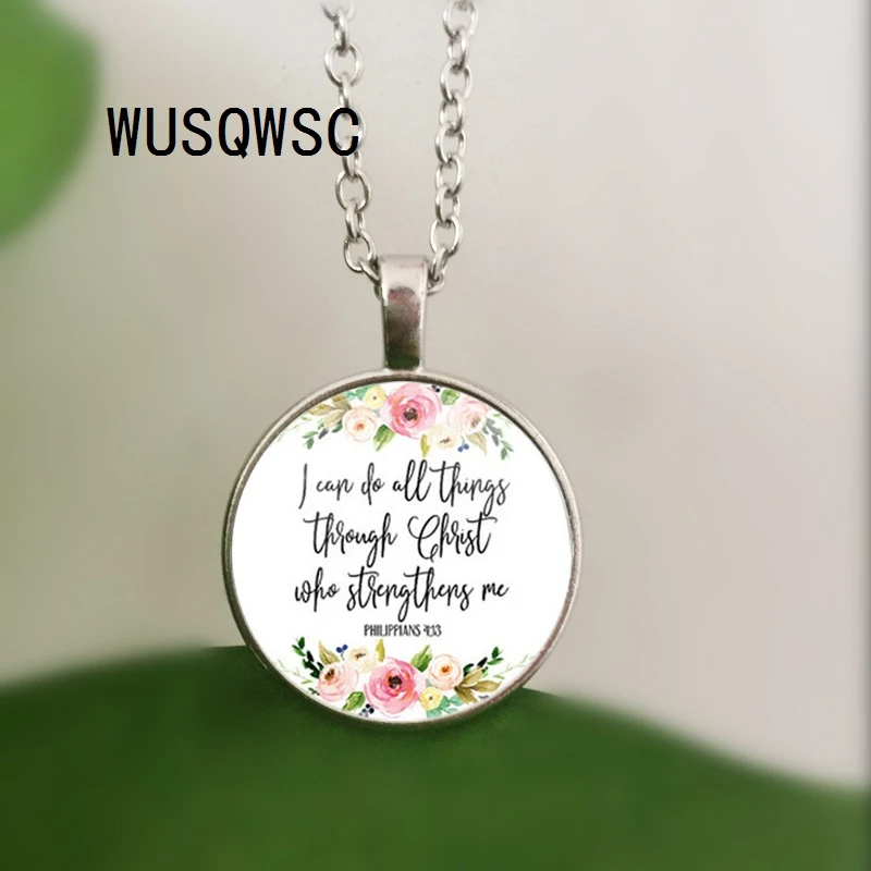WUSQWSC Philippians 4:13 I Can Do Everything Through Christ Bible Verse Pendant Necklace Inspirational Jewelry Christian Gifts
WUSQWSC Philippians 4:13 I Can Do Everything Through Christ Bible Verse Pendant Necklace Inspirational Jewelry Christian Gifts
