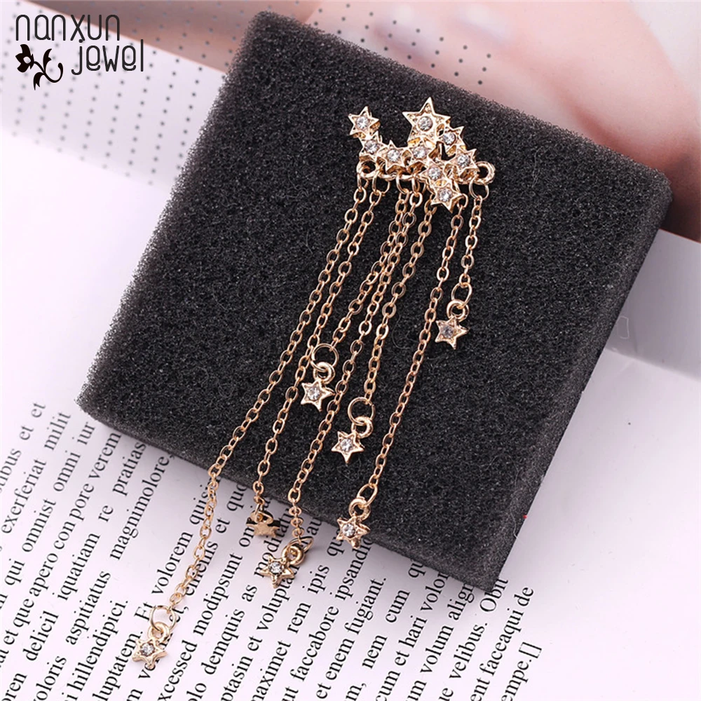 New Fashion Gold Color Stars Crystal Dangle Hanging Rhinestone Long Drop Earrings Brincos Girl Earring For Women Jewelry Gifts
New Fashion Gold Color Stars Crystal Dangle Hanging Rhinestone Long Drop Earrings Brincos Girl Earring For Women Jewelry Gifts