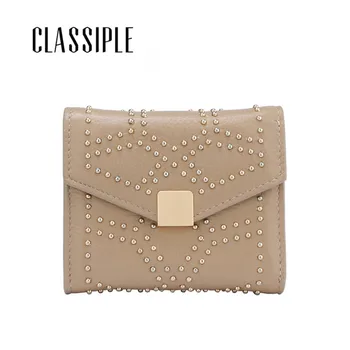 Genuine Leather Wallets Women Hasp Fashion Trend Rivets Soft Cow Leather Lady Wallet Card Holder Female Short Wallet Girl Small
Genuine Leather Wallets Women Hasp Fashion Trend Rivets Soft Cow Leather Lady Wallet Card Holder Female Short Wallet Girl Small