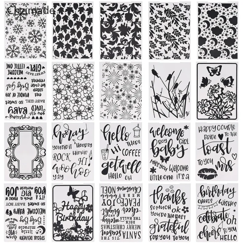 20 Styles Letter Butterfly Plastic Embossing Folder For Card Making Scrapbooking Paper DIY Craft Decoration Supplies
20 Styles Letter Butterfly Plastic Embossing Folder For Card Making Scrapbooking Paper DIY Craft Decoration Supplies