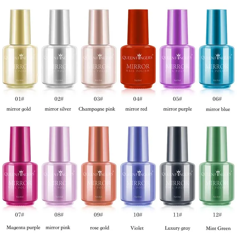New 8ML Mirror Nail Polish Metallic Magic Mirror Effect Chrome Harmless Long-Lasting Exquisite Nail Art Polish Varnish 12 Colors
New 8ML Mirror Nail Polish Metallic Magic Mirror Effect Chrome Harmless Long-Lasting Exquisite Nail Art Polish Varnish 12 Colors