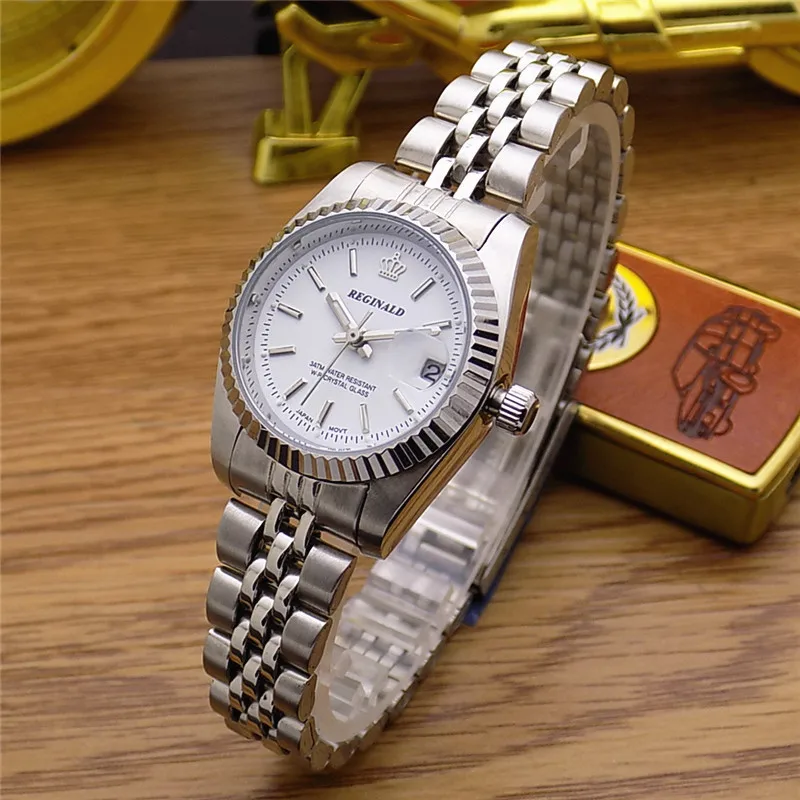 HK Fashion Brand REGINALD Waterproof Men Lady Lovers Full Stainless Steel With Calendar Watch Dress Business Gifts Wristwatches
HK Fashion Brand REGINALD Waterproof Men Lady Lovers Full Stainless Steel With Calendar Watch Dress Business Gifts Wristwatches