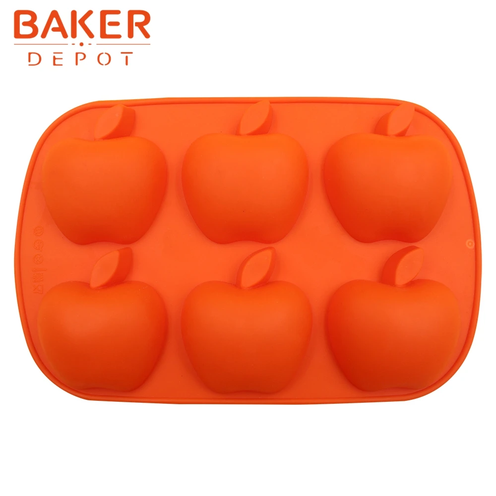 BAKER DEPOT 6 Cavity Silicone Baking Tools Kitchen Utensil Apple Shape Handmade Soap Mold Cake Mold Chocolate Mold CDSM-487
BAKER DEPOT 6 Cavity Silicone Baking Tools Kitchen Utensil Apple Shape Handmade Soap Mold Cake Mold Chocolate Mold CDSM-487