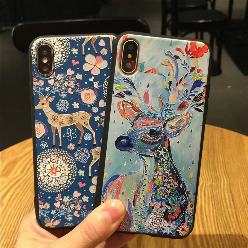 3D Print Emboss Cartoon Deer Case For iPhone 6 6S 7 8 Plus XR 5 5S For iPhone XS Max Case For iPhone X Black Soft TPU Coque Case
3D Print Emboss Cartoon Deer Case For iPhone 6 6S 7 8 Plus XR 5 5S For iPhone XS Max Case For iPhone X Black Soft TPU Coque Case