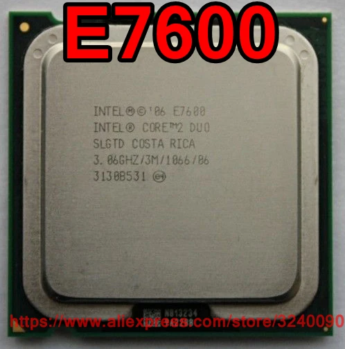 Оригинальный процессор Intel CPU Core 2 Duo E7600 3 06 ггц/3 мб/1066 мгц двухъядерный разъем 775