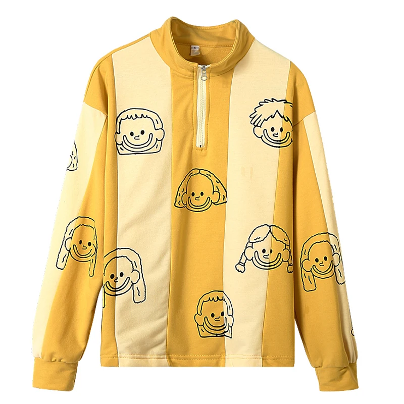2019 New Spring Original Women's Pullover White Yellow Striped Cartoon Print Zipper Ladies Long-sleeved Hoodie Sweatshirt
2019 New Spring Original Women's Pullover White Yellow Striped Cartoon Print Zipper Ladies Long-sleeved Hoodie Sweatshirt