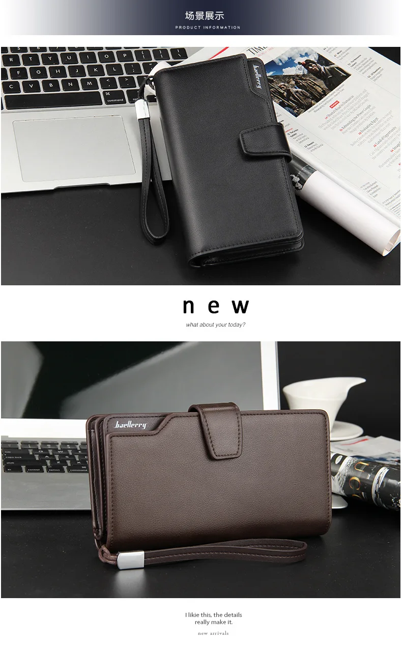 Brand Business wallet Clutch Coin pocket zipper men purse 3 fold wallet Casual luxury portfolio Phone bag Multi-card bit wallets 10