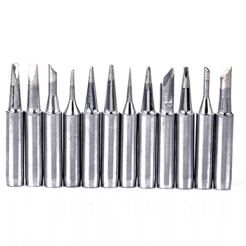 12Pcs 900M-T Lead Oxygen-free Copper Soldering Iron Tip For 936/937/928 Soldering Station Tool 4.3cm Length