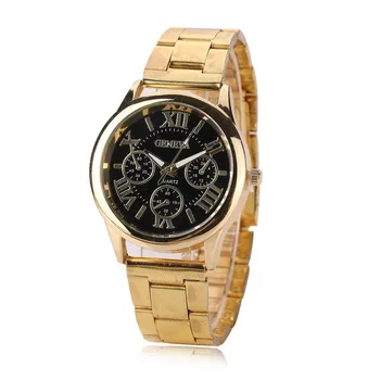 2020 New Brand Gold Geneva Casual Roman Number Quartz Watch Men and Women Stainless Steel Dress False eye Watches
2020 New Brand Gold Geneva Casual Roman Number Quartz Watch Men and Women Stainless Steel Dress False eye Watches