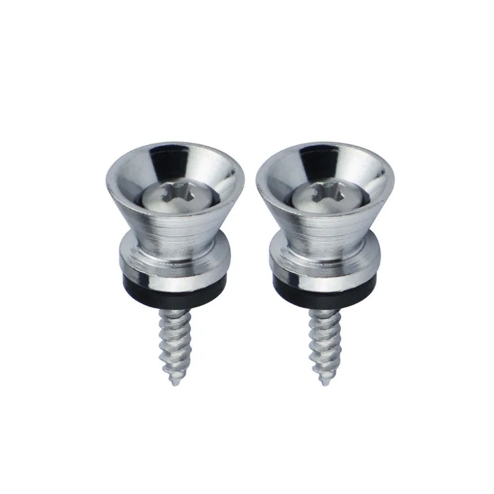 FLEOR 6PCS Metal Guitar Strap Buttons Locks Pins End with Screws For Guitar Parts Mixed Colors 13