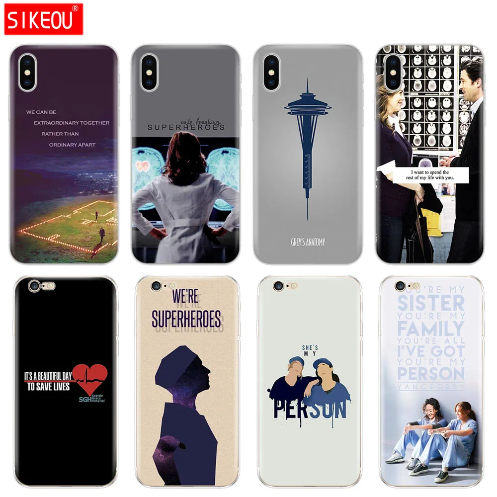 Silicone Cover Phone Case For Iphone 6 X 8 7 6s 5 5s SE Plus 10 XR XS Max Case American TV Greys Anatomy
Silicone Cover Phone Case For Iphone 6 X 8 7 6s 5 5s SE Plus 10 XR XS Max Case American TV Greys Anatomy
