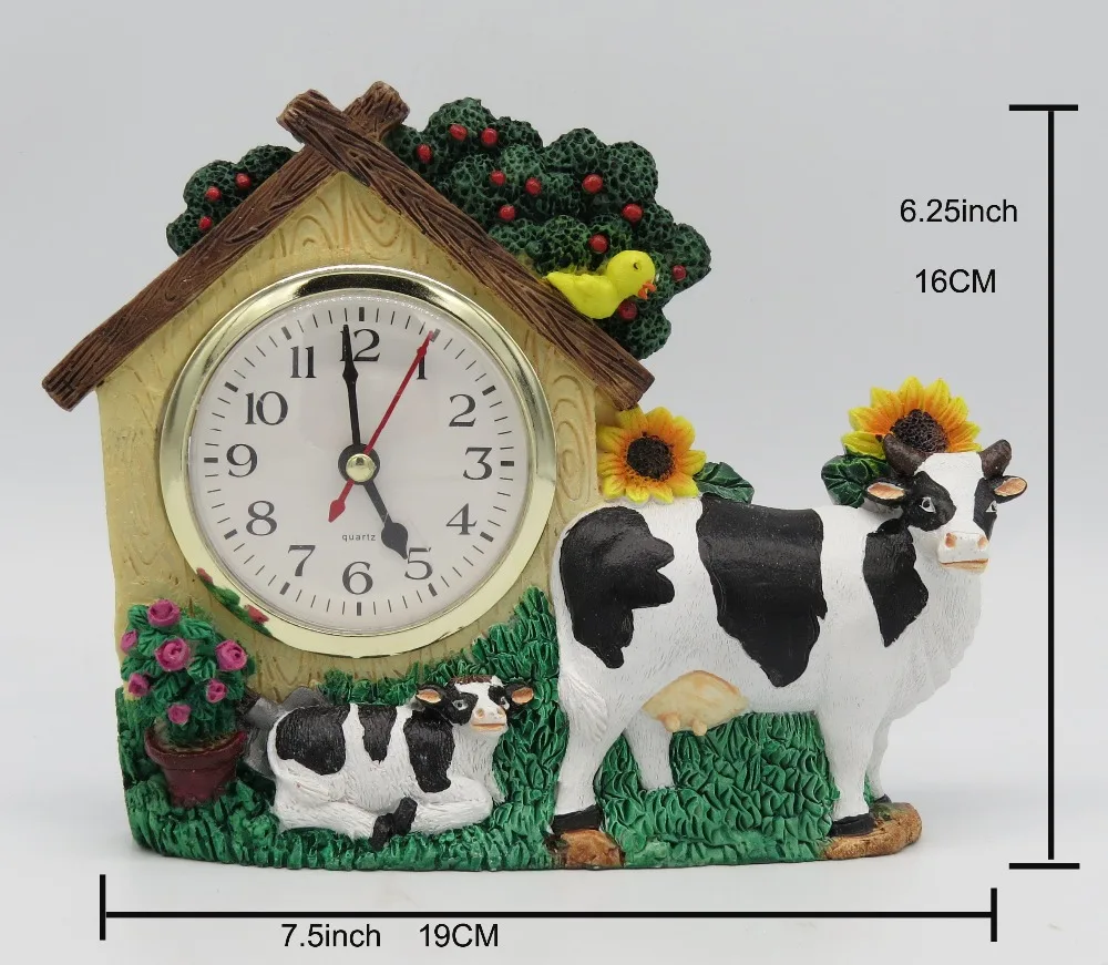 Hankroi Rural Style Desk Clock Resin 6.25 Inches Height Table Clock House & Cow Hand Painted Home Decor
Hankroi Rural Style Desk Clock Resin 6.25 Inches Height Table Clock House & Cow Hand Painted Home Decor