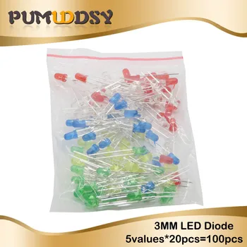 5Colors*20PCS=100PCS 3mm LED diode Light Assorted Kit White Yellow Red Green Blue component DIY kit new original
5Colors*20PCS=100PCS 3mm LED diode Light Assorted Kit White Yellow Red Green Blue component DIY kit new original