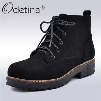 Odetina Fashion Women Faux Suede Lace Up Ankle Boots Chunky Low Heel Round Toe Comfortable Platform Ankle Booties Big Size 34-43
Odetina Fashion Women Faux Suede Lace Up Ankle Boots Chunky Low Heel Round Toe Comfortable Platform Ankle Booties Big Size 34-43