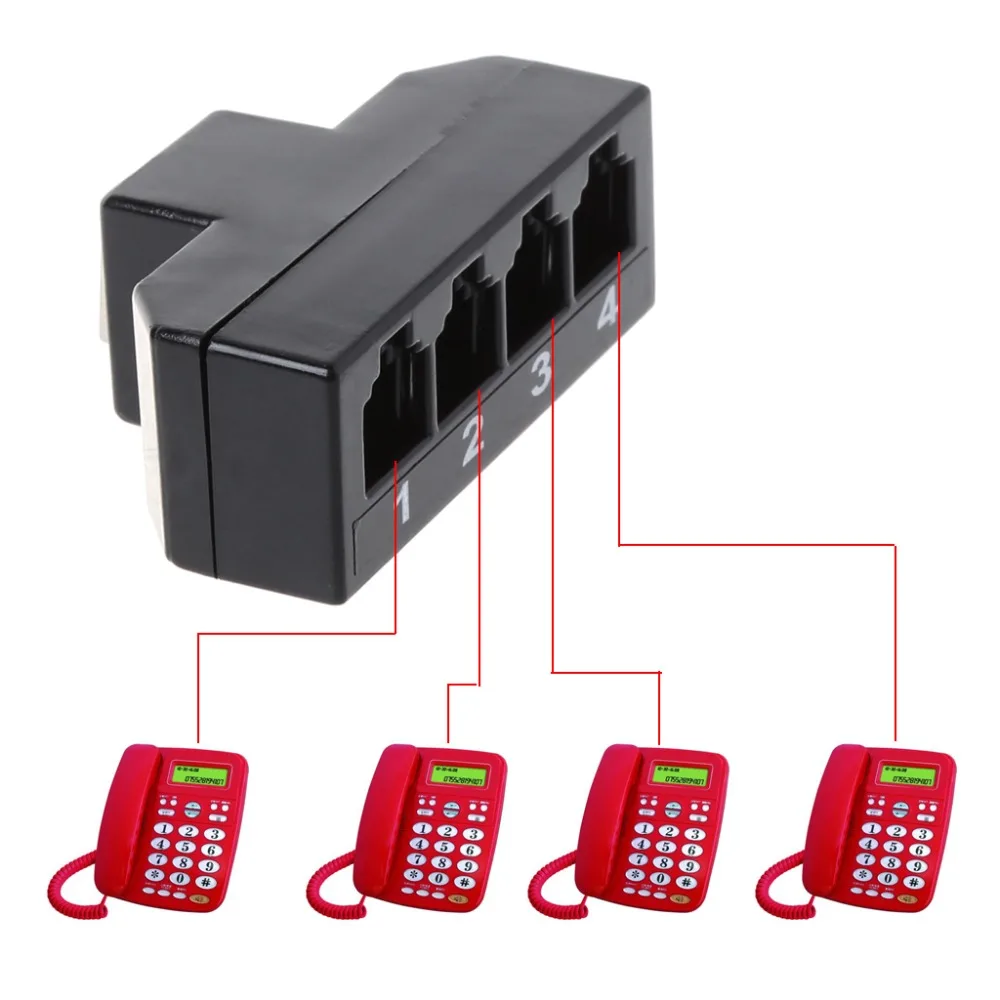 Переходник RJ11 6P4C мама к 4 Ethernet RJ45 8P8C папа F/M конвертер кабель телефонные