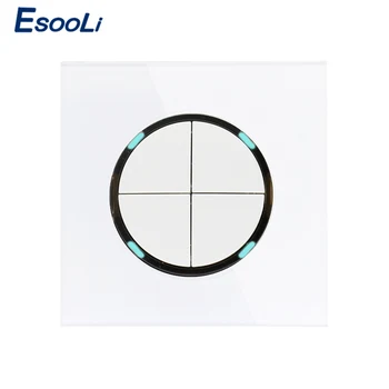 Esooli 2019 New Arrival Crystal Glass Panel 4 Gang 1 Way Random Click On / Off Wall Light Switch With LED Indicator
Esooli 2019 New Arrival Crystal Glass Panel 4 Gang 1 Way Random Click On / Off Wall Light Switch With LED Indicator