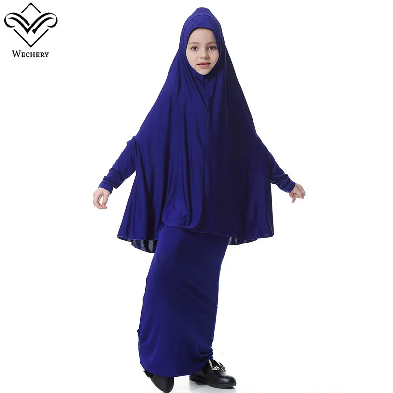 Wechery Kids Abaya Long Sleeve Dubai Turkey Muslim Islamic Children Clothing With Head Covering Solid Black Red Blue Grey
Wechery Kids Abaya Long Sleeve Dubai Turkey Muslim Islamic Children Clothing With Head Covering Solid Black Red Blue Grey