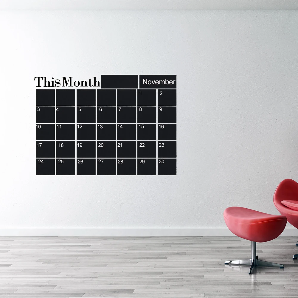 

1PC New Month Plan Calendar Monthly Wall Chalkboard Blackboard Sticker Home Decals Desk School Stationery Office Supplies Sets