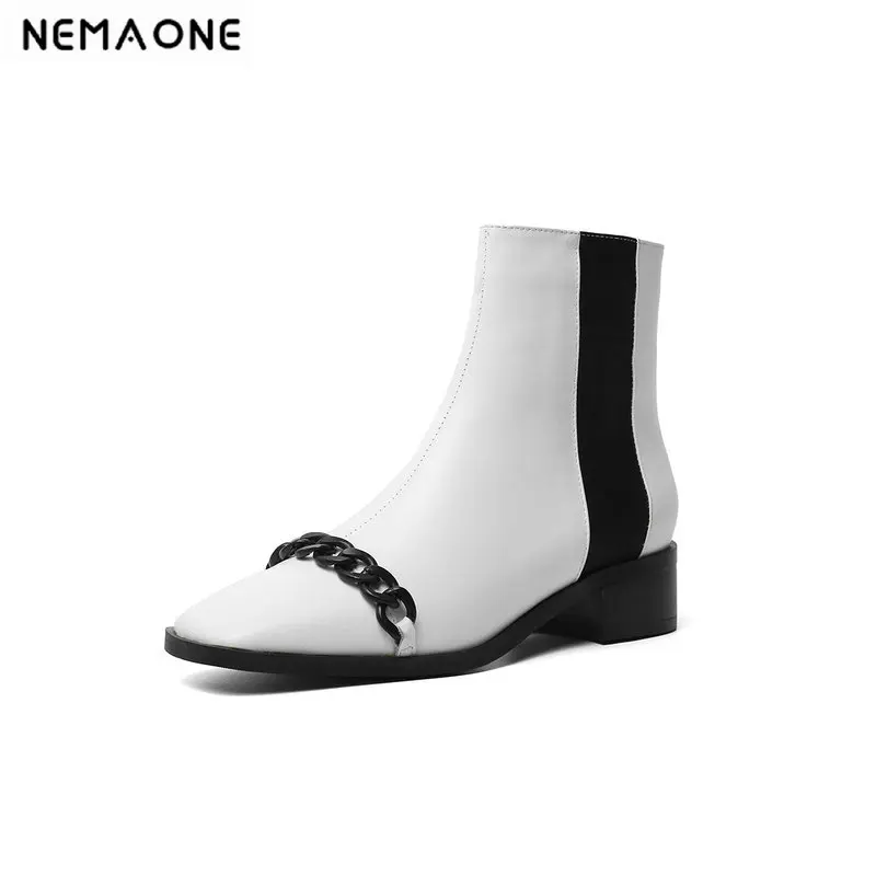 NEMAONE real Leather Women Ankle Boots 2019 New Arrival square Toe chain Square low Heels Party Shoes Woman size 41 42 43
NEMAONE real Leather Women Ankle Boots 2019 New Arrival square Toe chain Square low Heels Party Shoes Woman size 41 42 43