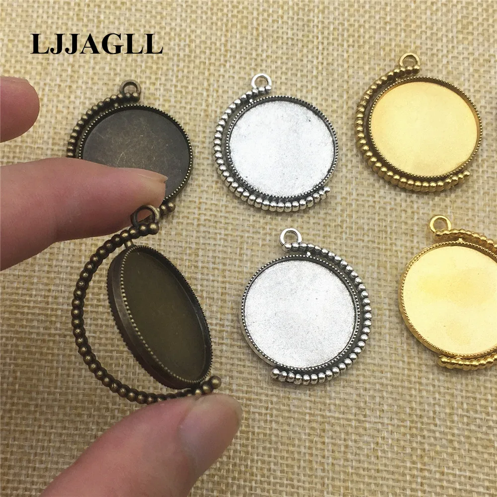 New!Pendant Tray 4pcs 4colors 25mm Rotation Cameo Base Double Side filigree Frame Blank Dia Setting Diy Jewelry Findings ADT134
New!Pendant Tray 4pcs 4colors 25mm Rotation Cameo Base Double Side filigree Frame Blank Dia Setting Diy Jewelry Findings ADT134