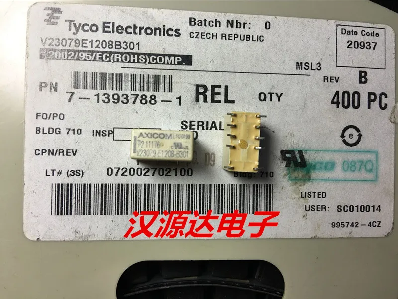 Free Shipping! 100% NEW Original V23079-E1208-B301 V23079 E1208 B301 V23079E1208B301 7-1393788-1 Telecom Relay
Free Shipping! 100% NEW Original V23079-E1208-B301 V23079 E1208 B301 V23079E1208B301 7-1393788-1 Telecom Relay