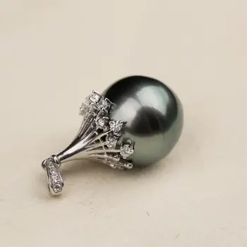 Free Shipping Gorgeous 13.4*14.8mm Black Green Genuine Tahitian Pearl Pendant 14k White Gold #0207
Free Shipping Gorgeous 13.4*14.8mm Black Green Genuine Tahitian Pearl Pendant 14k White Gold #0207