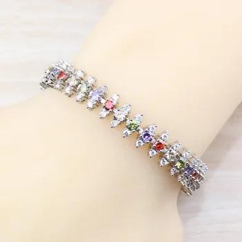 Silver Color Best Selling Multicolor Zircon Link Bracelet Health Fashion Jewelry For Women Free Jewelry Box B11
Silver Color Best Selling Multicolor Zircon Link Bracelet Health Fashion Jewelry For Women Free Jewelry Box B11