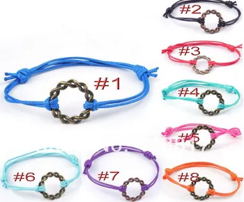 Mix 8 Colors Vintage Infinity Circle Charm Bracelet Cute handmade adjustable bracelets lovers 60pcs/lot
Mix 8 Colors Vintage Infinity Circle Charm Bracelet Cute handmade adjustable bracelets lovers 60pcs/lot