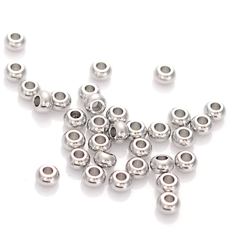 100Pcs/Lot Stainless Steel Spacer Oblate Beads For Jewelry Making Round Silver Tone DIY Bracelet Necklace Findings Accessories
100Pcs/Lot Stainless Steel Spacer Oblate Beads For Jewelry Making Round Silver Tone DIY Bracelet Necklace Findings Accessories