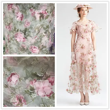 Pink net yarn three-dimensional embroidery chiffon flower lace fabric mesh material 130cm diy dress clothing accessories
Pink net yarn three-dimensional embroidery chiffon flower lace fabric mesh material 130cm diy dress clothing accessories