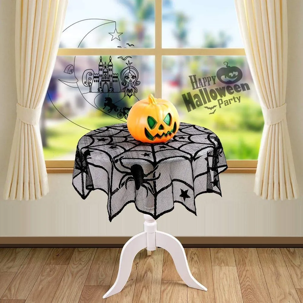 75cm Halloween Tablecloth Spider Web Round Heritage Lace Table Topper Fireplace Mantel Scarf Halloween Table Decoration
75cm Halloween Tablecloth Spider Web Round Heritage Lace Table Topper Fireplace Mantel Scarf Halloween Table Decoration