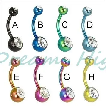 HENGKE Jewelry Belly Bar Navel Piercing Vacuum Plating Titanium Double Jeweled Belly Ring Body Piercing For Women 100pcs/lot
HENGKE Jewelry Belly Bar Navel Piercing Vacuum Plating Titanium Double Jeweled Belly Ring Body Piercing For Women 100pcs/lot