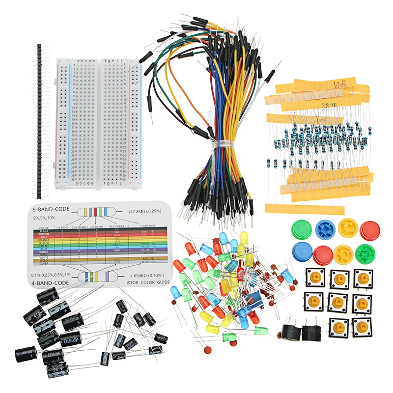 NEW Resistor Buzzer Breadboard LED Dupont Cable Electronic Element Starter Kit For Arduino
NEW Resistor Buzzer Breadboard LED Dupont Cable Electronic Element Starter Kit For Arduino
