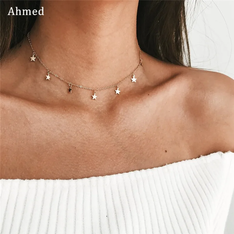 Ahmed 2018 New Boho Women Chocker Gold Silver Chain Multilatyer Star Necklace Bijoux Collar Jewelry Collier Femme
Ahmed 2018 New Boho Women Chocker Gold Silver Chain Multilatyer Star Necklace Bijoux Collar Jewelry Collier Femme