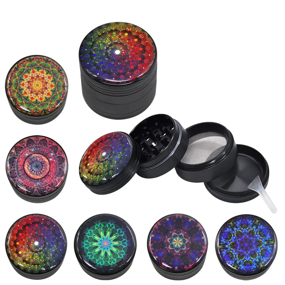 

HORNET Mandala Series Metal Aluminum Smoking Herb Grinder 50MM 4 Piece Sharp Diamond Teeth Tobacco Weed Grinders Spice Crusher