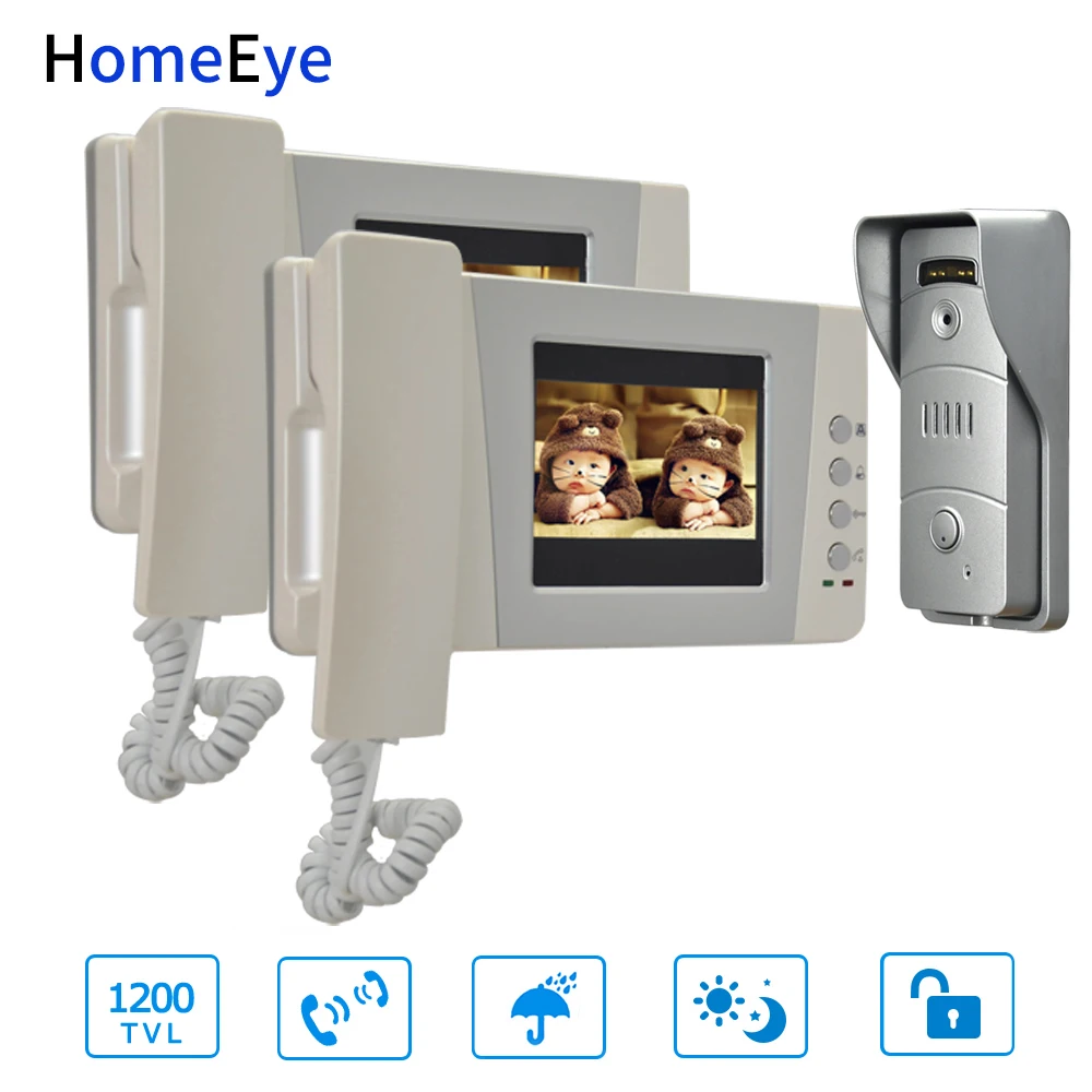 Handheld 4'' Video Door Phone Video Intercom Door Bell Home Access Control System 1-2 1200TVL Home Surveillance System Wholesale
Handheld 4'' Video Door Phone Video Intercom Door Bell Home Access Control System 1-2 1200TVL Home Surveillance System Wholesale