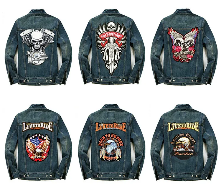 Men's Motorcycle Club Jackets Skull Eagle Patch Designs Biker Denim Jackets Letter Motor Embroidered Motorcycle Jeans Coat S-2XL
Men's Motorcycle Club Jackets Skull Eagle Patch Designs Biker Denim Jackets Letter Motor Embroidered Motorcycle Jeans Coat S-2XL