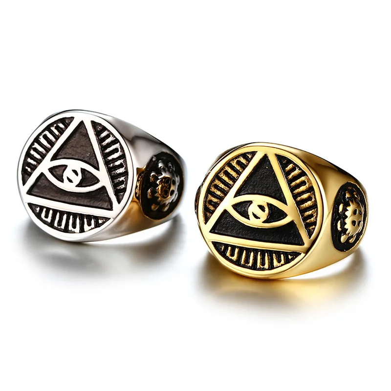 Men's Stainless Steel Ring Illuminati The All-seeing-eye Pyramid Symbol Gothic Biker's Male Rings for Men Religious Jewelry
Men's Stainless Steel Ring Illuminati The All-seeing-eye Pyramid Symbol Gothic Biker's Male Rings for Men Religious Jewelry