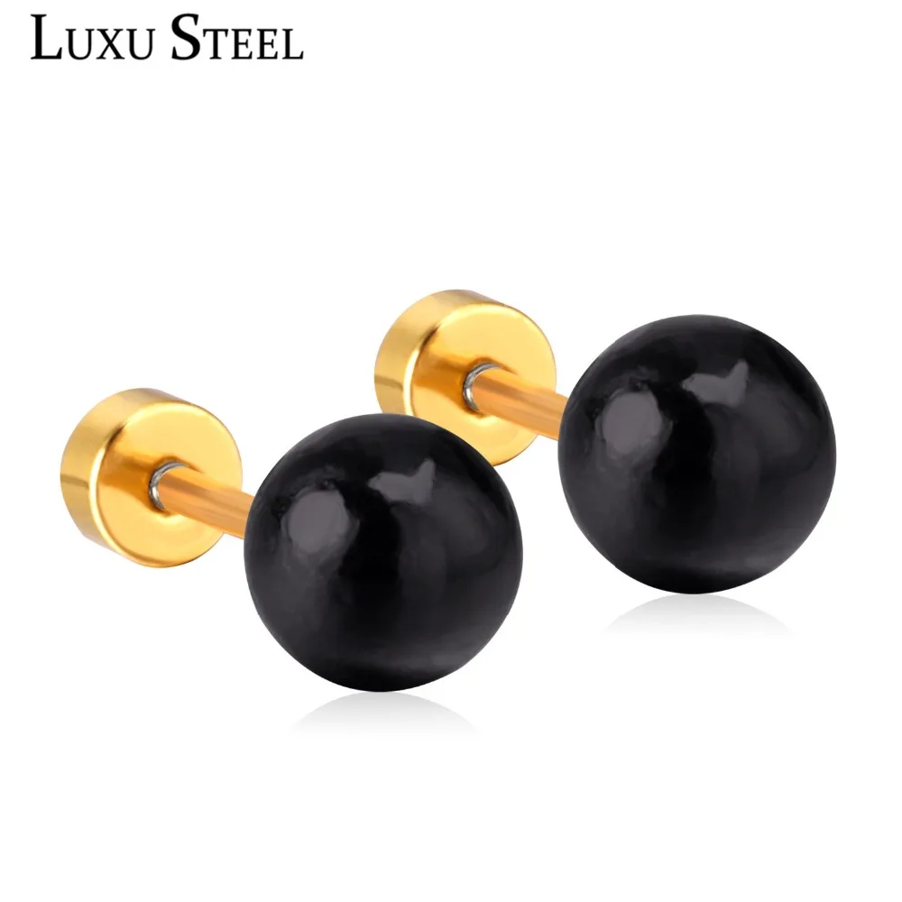LUXUSTEEL Size 4mm/5mm/6mm/7mm/8mm Gold/Silver Black Earrings For Women Stainless Steel Round Ball Screw Stud Earring Bijoux
LUXUSTEEL Size 4mm/5mm/6mm/7mm/8mm Gold/Silver Black Earrings For Women Stainless Steel Round Ball Screw Stud Earring Bijoux