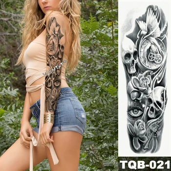 New 1 Piece Temporary Tattoo Sticker skull bird time eyes style Tattoo with Arm Body Art Big Sleeve Large Fake Tattoo Sticker
New 1 Piece Temporary Tattoo Sticker skull bird time eyes style Tattoo with Arm Body Art Big Sleeve Large Fake Tattoo Sticker