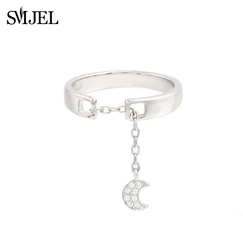 SMJEL Korean Tidal Tail Ring Fashion Moon Rings Women Simple Ring Star Tassel Chain Rings Anel Wedding Jewelry Party Gifts
SMJEL Korean Tidal Tail Ring Fashion Moon Rings Women Simple Ring Star Tassel Chain Rings Anel Wedding Jewelry Party Gifts