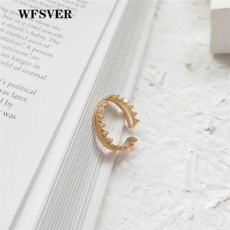 WFSVER 925 sterling silver double layer ring for women gold color with white crystal crown shape ring opening adjustable jewelry
WFSVER 925 sterling silver double layer ring for women gold color with white crystal crown shape ring opening adjustable jewelry