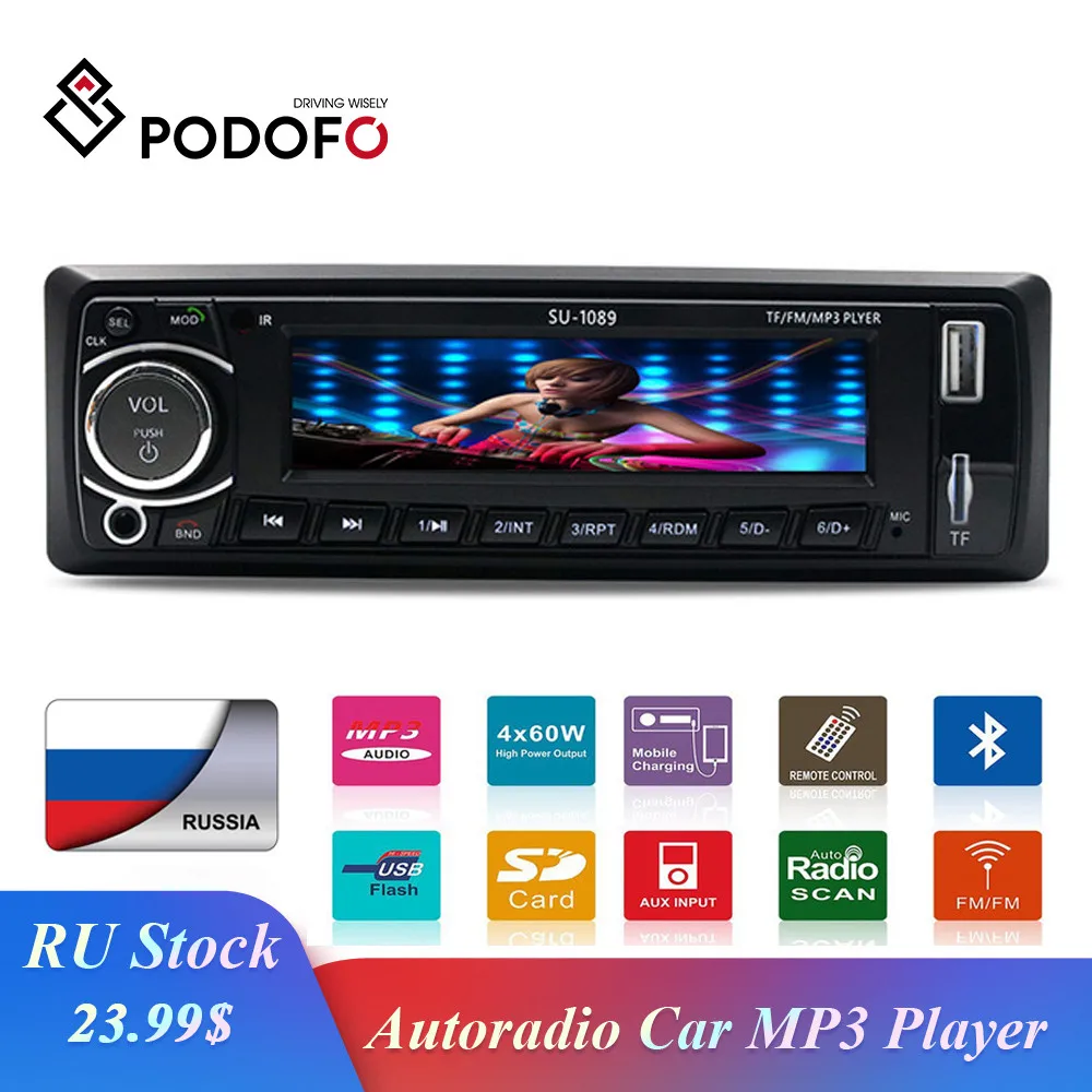 Podofo Autoradio Car Radio Stereo Player Bluetooth 4" 12V car stereo Player In-dash 1Din Phone AUX-IN MP3 FM/USB/Remote Control
Podofo Autoradio Car Radio Stereo Player Bluetooth 4" 12V car stereo Player In-dash 1Din Phone AUX-IN MP3 FM/USB/Remote Control