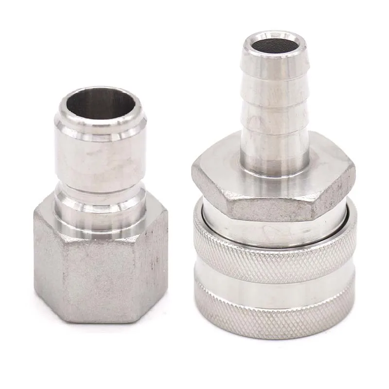 SS Quick Disconnect Set, Male QD-1/2" Female NPT, Female QD-1/2" Hose Barb,Wholesale and Retail, Homebrew Fittings
SS Quick Disconnect Set, Male QD-1/2" Female NPT, Female QD-1/2" Hose Barb,Wholesale and Retail, Homebrew Fittings
