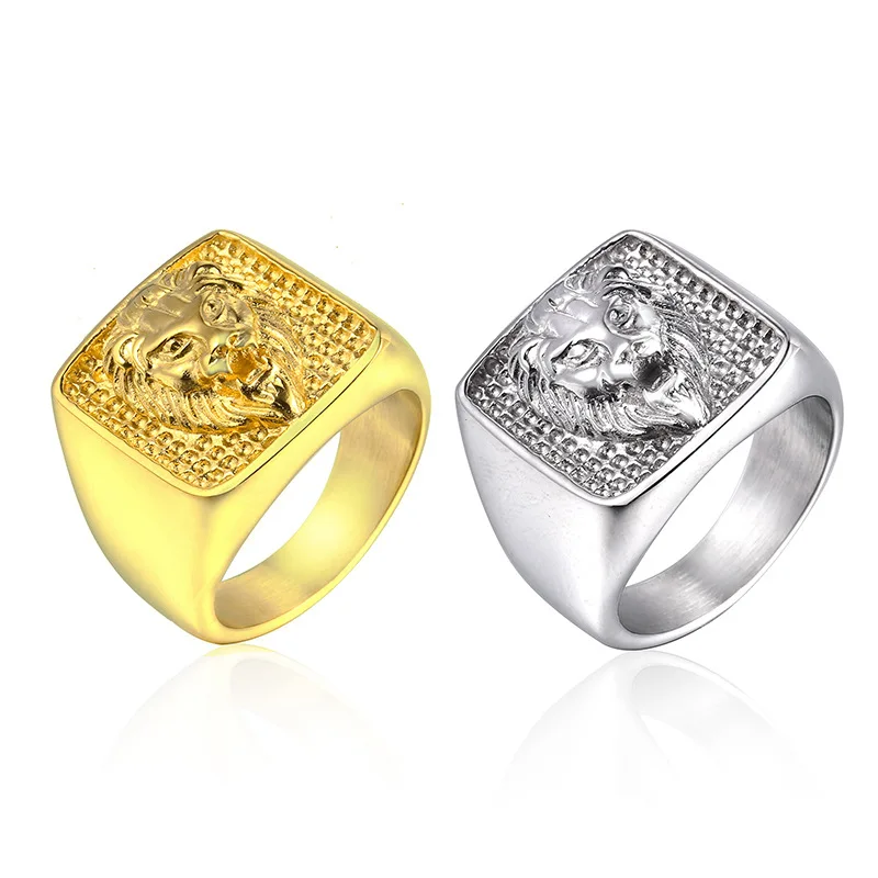 Gold color Rings Stainless steel rings Men rings Hand Bague vintage style lion head ring Men jewelry Anel masculino Vintage
Gold color Rings Stainless steel rings Men rings Hand Bague vintage style lion head ring Men jewelry Anel masculino Vintage