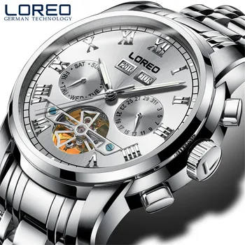 Perpetual Calendar Tourbillon Mechanical mens watches top brand luxury Stainless steel Waterproof LOREO men's watch Luminous
Perpetual Calendar Tourbillon Mechanical mens watches top brand luxury Stainless steel Waterproof LOREO men's watch Luminous
