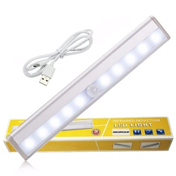 10 LEDs IR Infrared Motion Detector Wireless Sensor Light Closet USB Rechargeable LED Lamp Cabinet Wardrobe Kitchen LED Light
10 LEDs IR Infrared Motion Detector Wireless Sensor Light Closet USB Rechargeable LED Lamp Cabinet Wardrobe Kitchen LED Light
